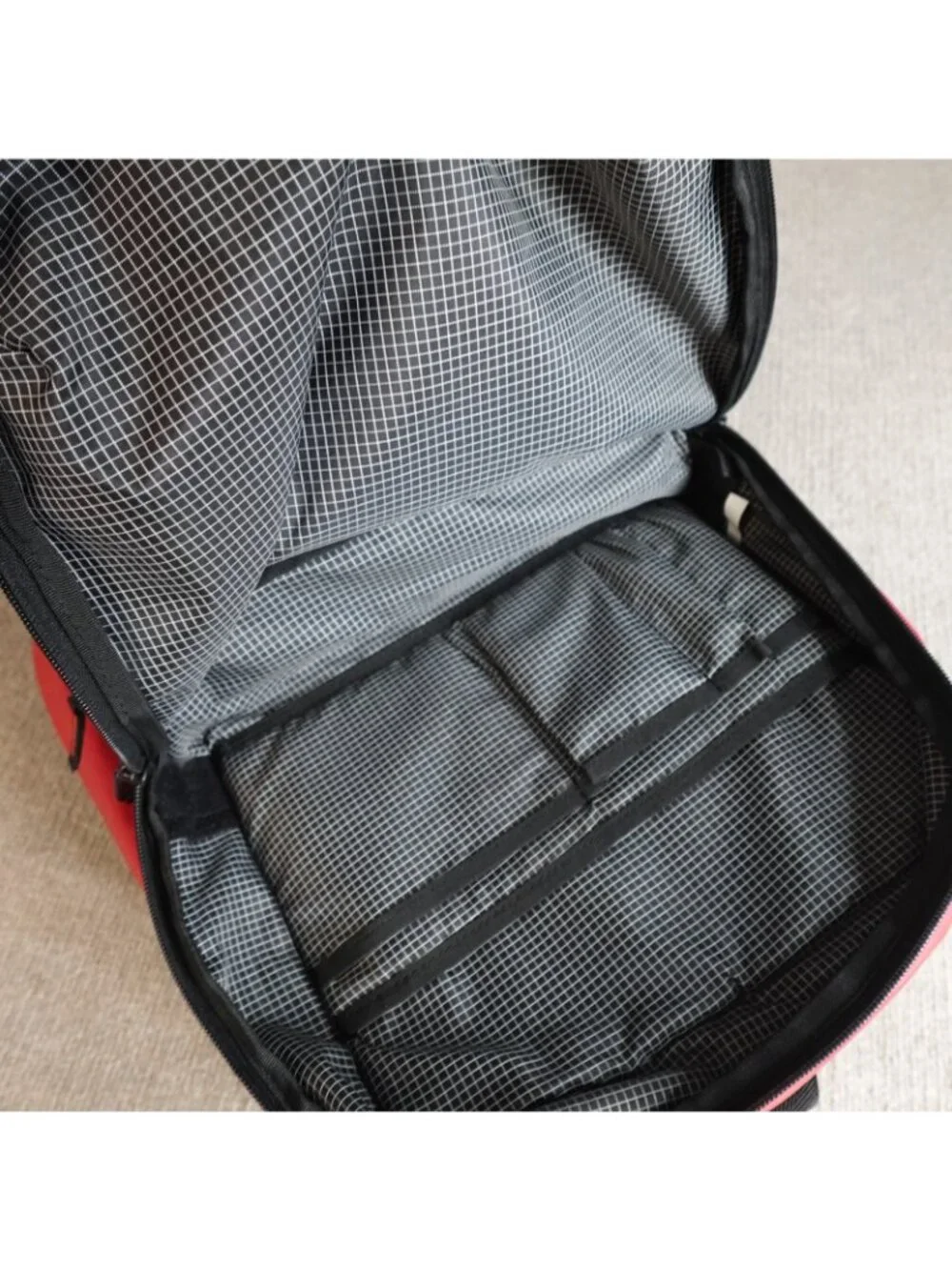 Shrine Backpack Black Red Solid Sneaker Compartment Travel